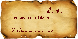 Lenkovics Alán névjegykártya